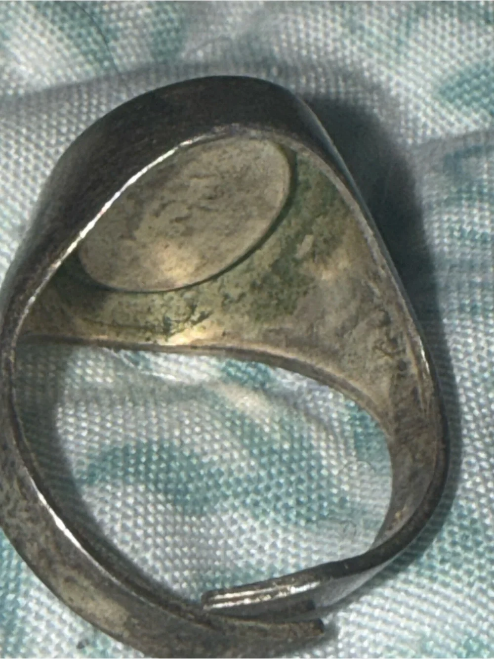 Vintage Continental European 935 Silver & carnelian cabochon adjustable Ring